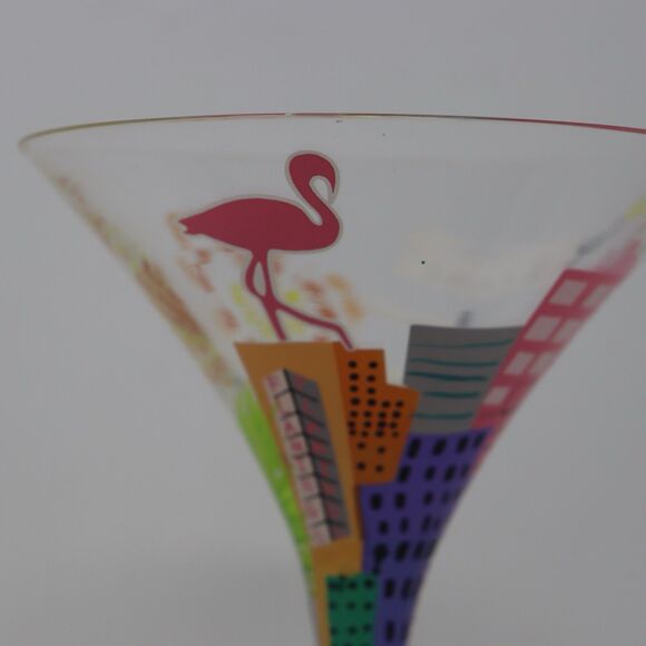 Lolita Martini Glass Collection Lot of 4 Hand Painted Glasses Miami South Beach - Picture 4 of 7